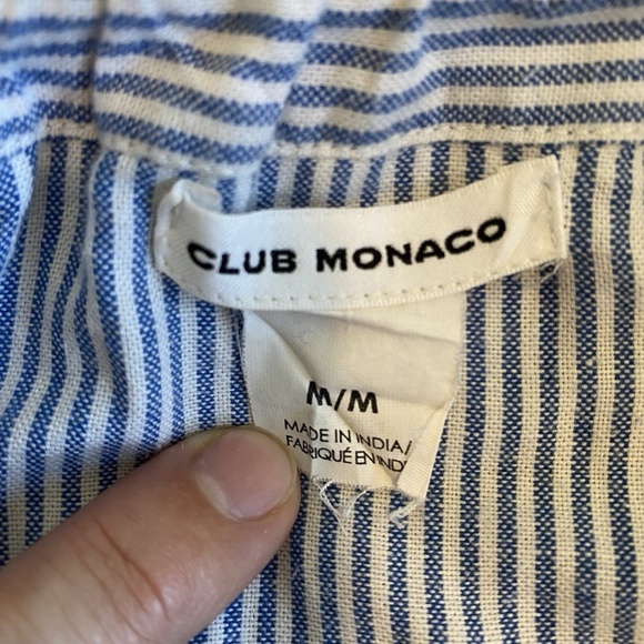 Club Monaco Skirt Blue White Striped Red Embroidered Size Medium 100% Cotton - Picture 8 of 10